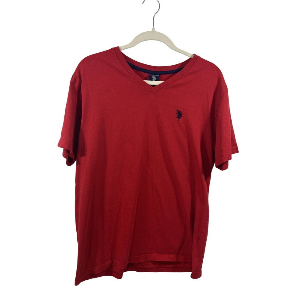 US Polo Assn Men Medium Red T Shirt Short Sleeves 100% Cotton
